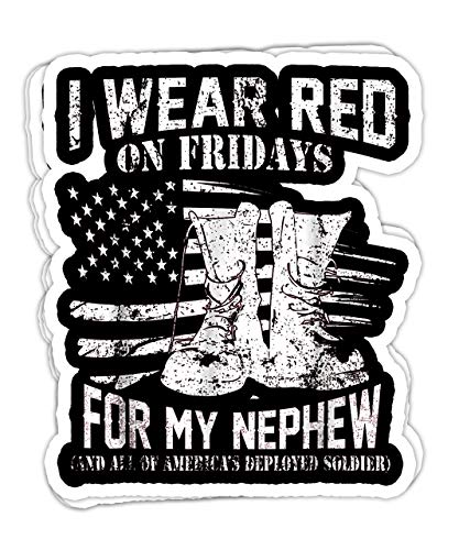 Lplpol - Juego de 3 pegatinas de vinilo para botella de agua (4 x 3 cm), diseño de texto en inglés "Wear Red On Fridays Remember Everyone Deployed Gifts"