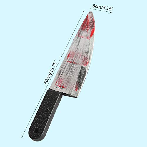 LQH 3pcs / Set Horror Simulación decoración de Halloween Blood Knife Sickle Cleaver Puntales