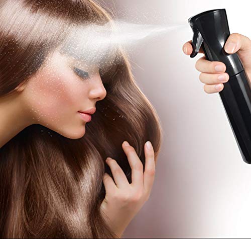 LSAIFATERBotella de spray para cabello, pulverizador de vapor de agua continua para peinado, plantas, limpieza, ,  300ml,  Negro, 1 uds. por paquete, ]