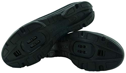 LUCK Zapatillas de Ciclismo Jupiter, Ideal para la práctica de Distintas disciplinas Gracias a su Suela de EVA, construida en una Sola Pieza de Micro Fibras súper Transpirables. (42 EU, Negro)
