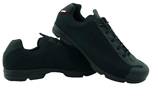 LUCK Zapatillas de Ciclismo Jupiter, Ideal para la práctica de Distintas disciplinas Gracias a su Suela de EVA, construida en una Sola Pieza de Micro Fibras súper Transpirables. (42 EU, Negro)