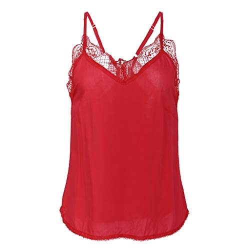 Luckycat Camisetas de Tirantes Mujer Tank Tops de Fiesta Negro Chica Camisola de Encaje Sexy Moda Camisola Sin Mangas Tops Verano 2019 Elegante Tank Tops Sin Mangas Mujer Vestir Ropa de Aire Libre