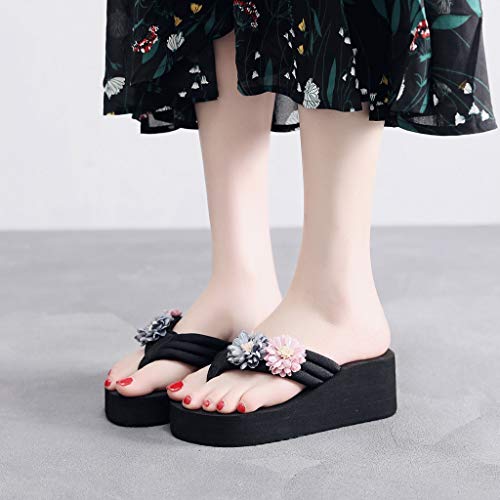 Luckycat Sandalias y Chancletas Mujer Verano 2019 Zapatos de Playa con Sandalias de Tanga de Fondo Grueso Moda Retro Playa Sandalias de Plataforma Zapatillas Moda Sandalias