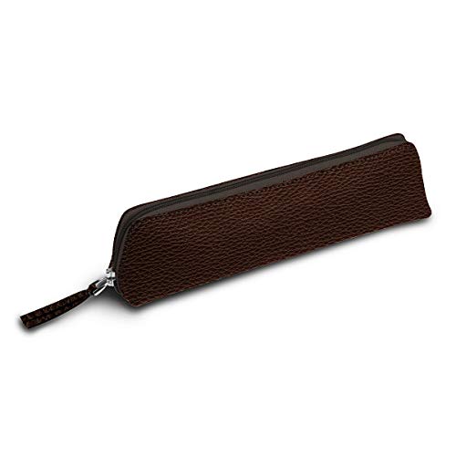 Lucrin - Estuche para lápices - Marrón - Piel Grano