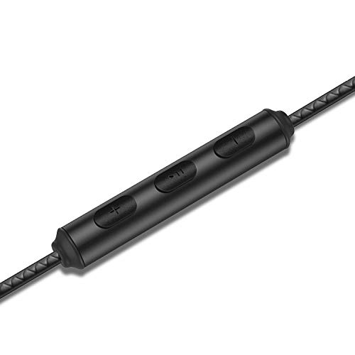 LUDOS Clamor Auriculares con Micrófono y Cable, Cascos Espuma de Memoria, Cable Reforzado, Graves y Control de Volumen Earphones para Mi, Xiaomi, iPhone, Samsung, Huawei, Ordenador, Portátil, PC