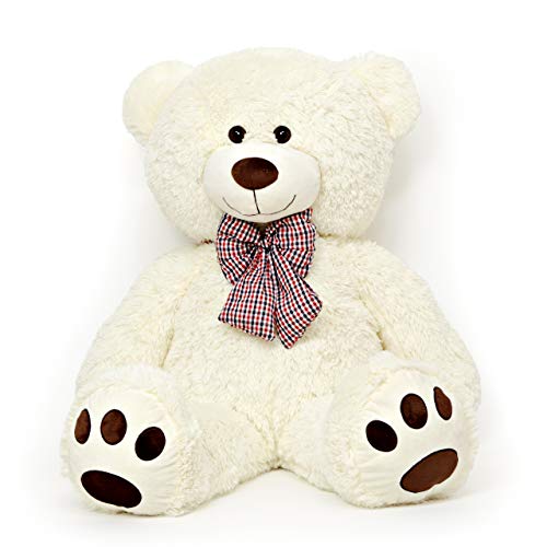 Lumaland Oso de Peluche Gigante tierno y cariñoso XXL 120 cm Beige con Ojos Grandes