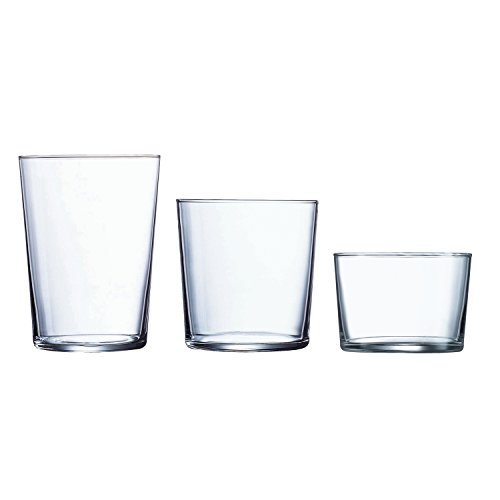 Luminarc Gorbea Set de 18 Vasos de Vidrio, (6 Sidra, 6 Pinta, 6 chiquito), Sodo, 53 cl + 36cl + 23cl