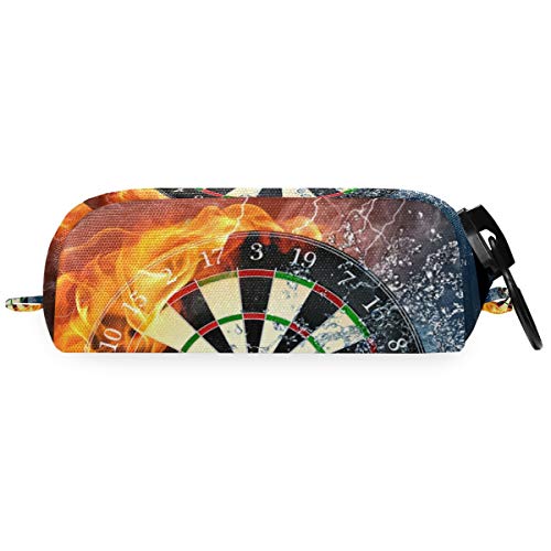 LUPINZ Cool Darts On Fire Water Estuche para lápices con cremallera grande de plástico