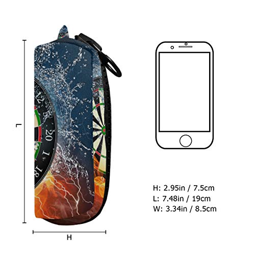 LUPINZ Cool Darts On Fire Water Estuche para lápices con cremallera grande de plástico