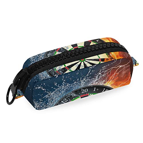 LUPINZ Cool Darts On Fire Water Estuche para lápices con cremallera grande de plástico