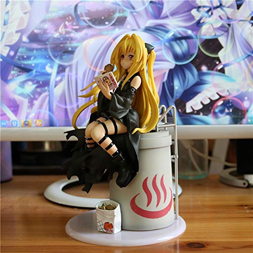 Lupovin 21cm Animado Figura de acción de To Love RU Oscuridad Eva Yami Comer Ver besugo Quemado Negro Vestido de la muñeca de colección Modelo