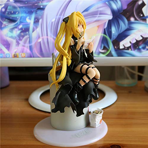 Lupovin 21cm Animado Figura de acción de To Love RU Oscuridad Eva Yami Comer Ver besugo Quemado Negro Vestido de la muñeca de colección Modelo