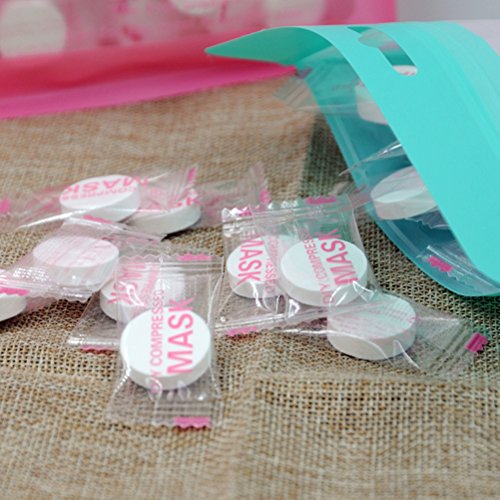 Lurrose 100 unids desechables mascarilla facial comprimida cuidado de la piel del grano hoja seca mascarilla papel DIY cara natural máscara de algodón hoja (color al azar)