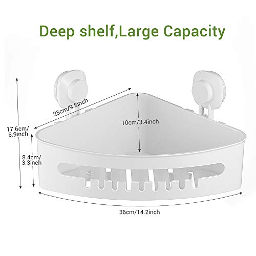 Luxear Cesta de Ducha de Esquina Ventosa Carrito de baño Estante de Ducha montado en la Pared Estante de baño Organizador de Estante de baño Organizador de plástico extraíble