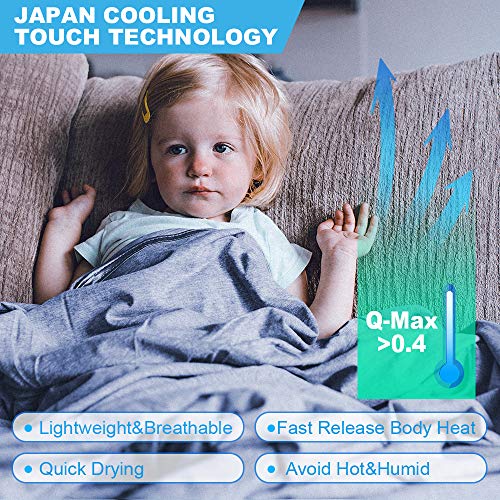 Luxear Manta para Sofás de Verano, Manta Fria Suave con Japón Última Tecnología de Refrigeración Automática Manta Grande Reversible Transpirable para Cama Unisex Bebe Gato Perro, 130x170(Azúl)