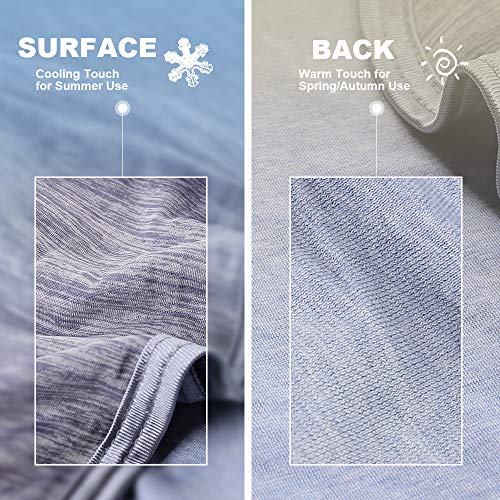 Luxear Manta para Sofás de Verano, Manta Fria Suave con Japón Última Tecnología de Refrigeración Automática Manta Grande Reversible Transpirable para Cama Unisex Bebe Gato Perro, 130x170(Azúl)