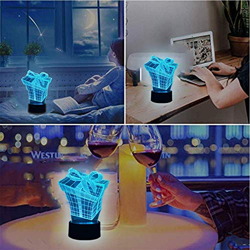 Luz Ambiente, Navegando Elf mariposa Lobo pato cambio de 7 colores Ilusión óptica Se enciende pato regalo de Halloween Luz De Humor (Color : Duck)