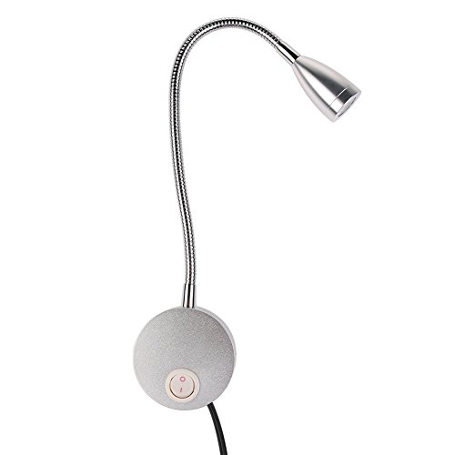 Luz Lectura Cuello Ganso,Lectura de LED de 360 grados luz lámpara, 3W Brillante Luces de La Noche Lámpara de Mesa Con El Interruptor para Leer
