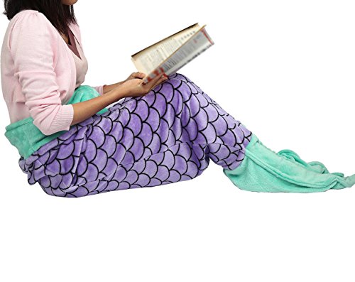 Lx-Top Sirena Cola Manta súper Suave y cálido Franela Edredón Ultra Cómodo para niños Bolsa de Dormir para Todas Las Temporadas Leyendo Acecho Cámping Coche Sofá Cama