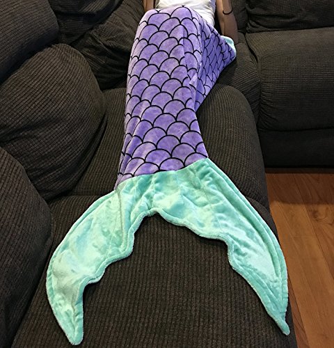 Lx-Top Sirena Cola Manta súper Suave y cálido Franela Edredón Ultra Cómodo para niños Bolsa de Dormir para Todas Las Temporadas Leyendo Acecho Cámping Coche Sofá Cama