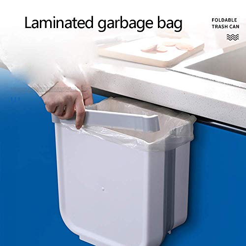 LXZSP Cubos de Cocina Cubo de Basura montado en la Pared, Bote de Basura Plegable Que Ahorra Espacio sin doblarse, 6L y 10L, Apto para Cocina, Sala de Estar, Dormitorio, baño