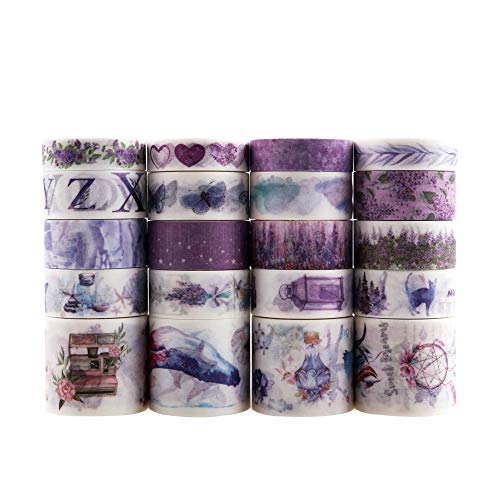 Lychii cinta adhesiva decorativa colección Maletín de maquillaje Bullet para DIY manualidades, Revistas, planificadores, tarjetas, scrapbook 20 Rolls(Set 2)