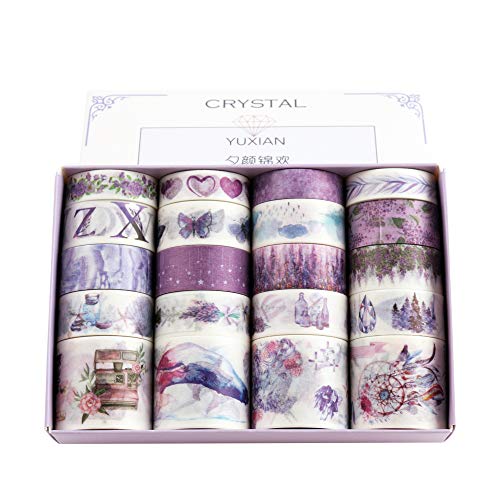 Lychii cinta adhesiva decorativa colección Maletín de maquillaje Bullet para DIY manualidades, Revistas, planificadores, tarjetas, scrapbook 20 Rolls(Set 2)
