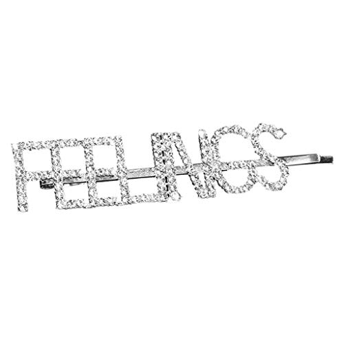 Lyguy - Horquillas para el Pelo con Purpurina Minimalista Alineada para Novia, Boda, Divertidas Letras, pasadores para el Pelo, para Despedida de Soltera, para Fiestas Rosa Angel