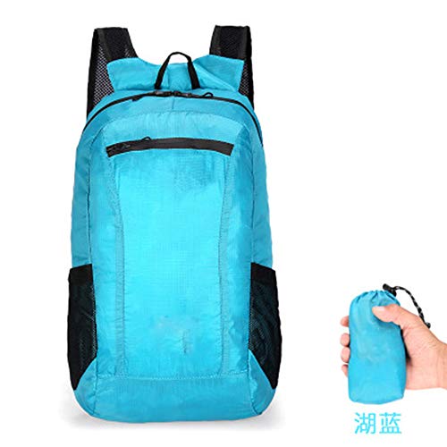 LZHA Mochila ultraligera pequeña mochila de senderismo plegable al aire libre mochila impermeable adecuada para hombres y mujeres senderismo al aire libre, azul lago