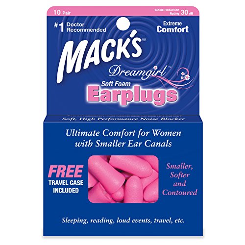 Mack's Dreamgirl tapones para los oídos de espuma suave, paquete de 10 pares