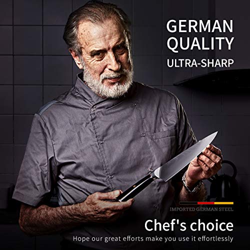 MAD SHARK Cuchillo de Chef Damasco- Cuchillos de Cocina Pro Cuchillo de Chef de 8 Pulgadas, Mango Ergonómico de la Mejor Calidad, Navaja Afilada, la Mejor Opción para Cocina Casera y Restaurante