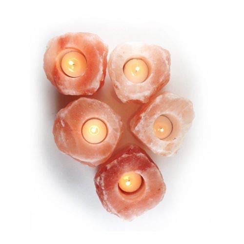 MAGIC SALT LIGHTING FOR YOUR SOUL Lámpara de Sal del Himalaya (Pack 5 PORTAVELAS)