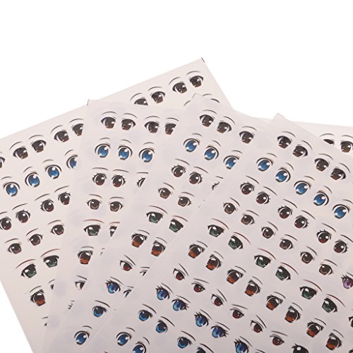 MagiDeal 5 Sistemas Pegatinas de Ojos Dibujos Animados Ojos Pegatinas Hinchadas para Niños Tarjetas Scrapbooking - C#