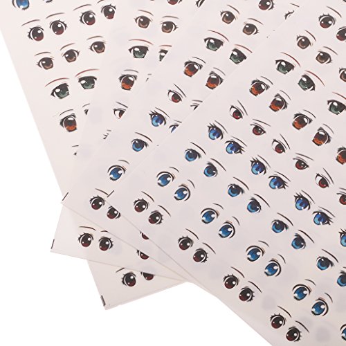 MagiDeal 5 Sistemas Pegatinas de Ojos Dibujos Animados Ojos Pegatinas Hinchadas para Niños Tarjetas Scrapbooking - C#