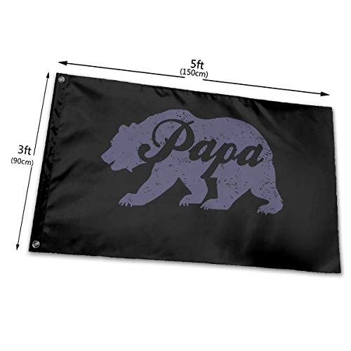 maichengxuan Bandera de Jardín 3 X 5 Ft Vintage Papa Bear Father's Day Home Decoration Durable Polyester for Outdoor/Indoor/Garden