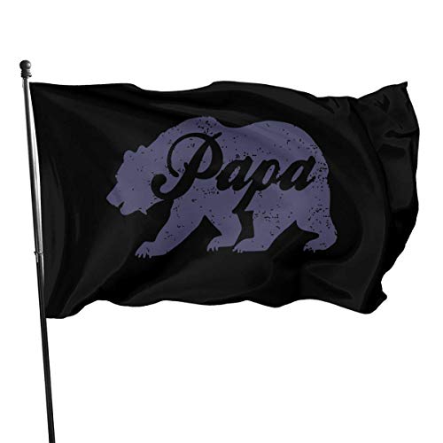 maichengxuan Bandera de Jardín 3 X 5 Ft Vintage Papa Bear Father's Day Home Decoration Durable Polyester for Outdoor/Indoor/Garden