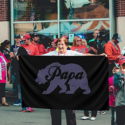 maichengxuan Bandera de Jardín 3 X 5 Ft Vintage Papa Bear Father's Day Home Decoration Durable Polyester for Outdoor/Indoor/Garden