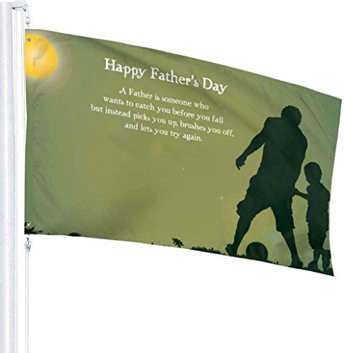 maichengxuan Bandera de Jardín Sign Outdoor Party Indoor Banner 3x5 FT Home Bandera Decoration Happy Father S Day ~ Greetings SMS