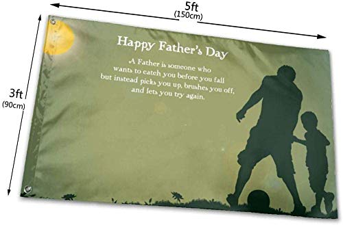 maichengxuan Bandera de Jardín Sign Outdoor Party Indoor Banner 3x5 FT Home Bandera Decoration Happy Father S Day ~ Greetings SMS