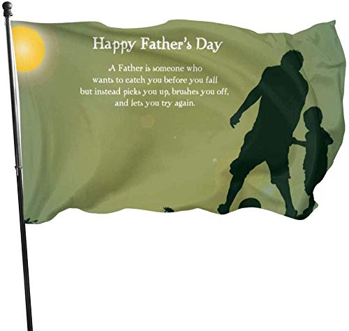 maichengxuan Bandera de Jardín Sign Outdoor Party Indoor Banner 3x5 FT Home Bandera Decoration Happy Father S Day ~ Greetings SMS