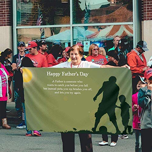 maichengxuan Bandera de Jardín Sign Outdoor Party Indoor Banner 3x5 FT Home Bandera Decoration Happy Father S Day ~ Greetings SMS