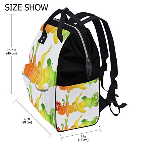 Maíz Pintado Vegetal Fruta Bolsas de pañales de gran capacidad Mamá Mochila Múltiples funciones Bolso de lactancia Bolso de mano para niños Cuidado del bebé Viajes Mujeres diarias