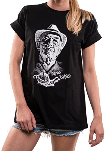 MAKAYA Oversize Top Manga Corta - Hector Salamanca - Camiseta Breaking Bad Mujer Negro L