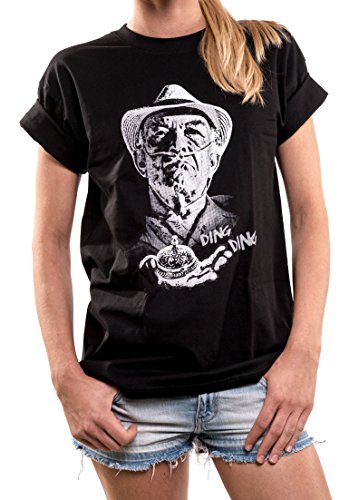 MAKAYA Oversize Top Manga Corta - Hector Salamanca - Camiseta Breaking Bad Mujer Negro L