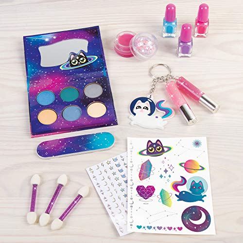 Make It Real – Girl-on-The-Go Cosmetic Set - All in One Starter Makeup Kit for Girls and Tweens - Includes Lip Gloss Tubes, Eyeshadow Palette, Makeup Brushes, Nail Polish, and More!