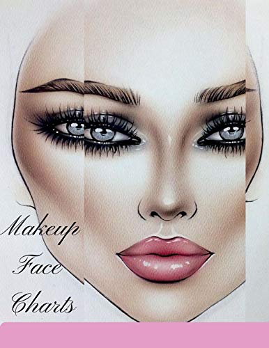 Makeup Face Charts: A Sturdy Blank Paper Practice Face Chart Accessory For Professional Makeup Artists [Idioma Inglés]