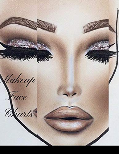 Makeup Face Charts: The Blank Workbook Paper Practice Face Charts For Professional Makeup Artists [Idioma Inglés]
