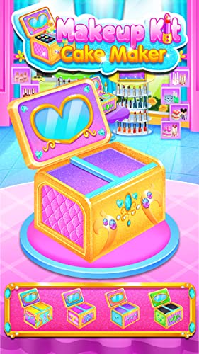Makeup Kit Cake Maker - Girls Rainbow Glitter Makeup Baking Salon Games