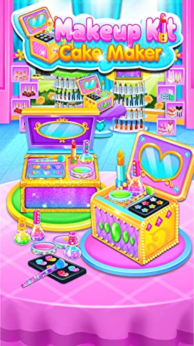 Makeup Kit Cake Maker - Girls Rainbow Glitter Makeup Baking Salon Games