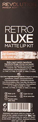 Makeup Revolution Retro Luxe Matte Lip Kit Lip Pencil & Liquid Lipstick Regal Zestaw do makijażu ust